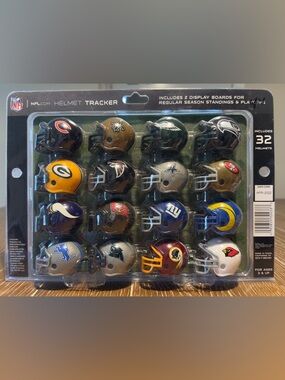 2022 Riddell NFL Football Helmet Tracker - 32 Teams Incl. Display Board